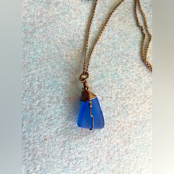 Jacob’s Fashion Jewelry Blue Sea Glass and Sterling Silver Necklace Greenport NY - Picture 14 of 16